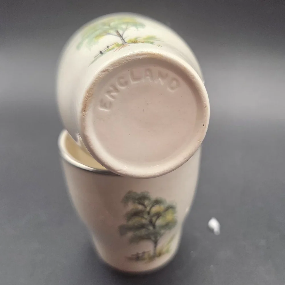 Egg Cups Low Profile Willow Tree Design Vintage